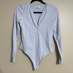 Babaton Contour Bodysuit long sleeve‎ baby blue size large